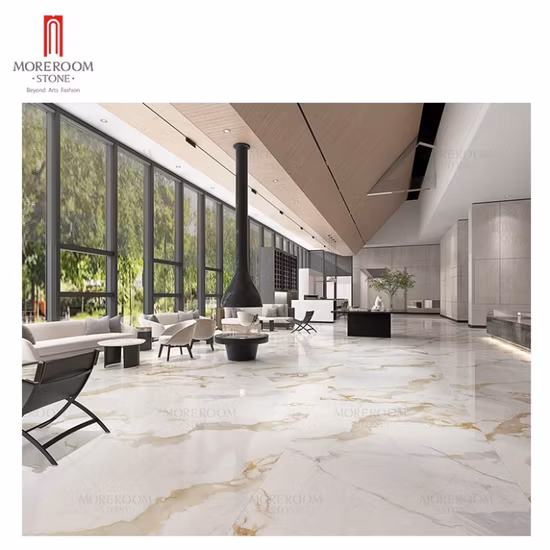 Luxe Calacatta or blanc grand Format porcelaine aspect marbre sol grande taille mur en céramique carrelage pierre frittée