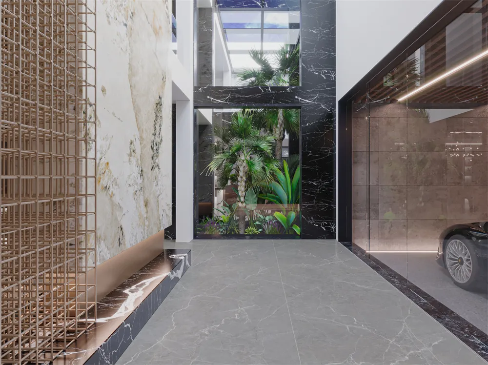 Foshan Big Factory 1200X2400X12mm Pierre frittée gris mat pour salon de luxe